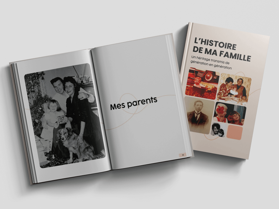 Exemple du livre de famille imprimé généré avec Remembr